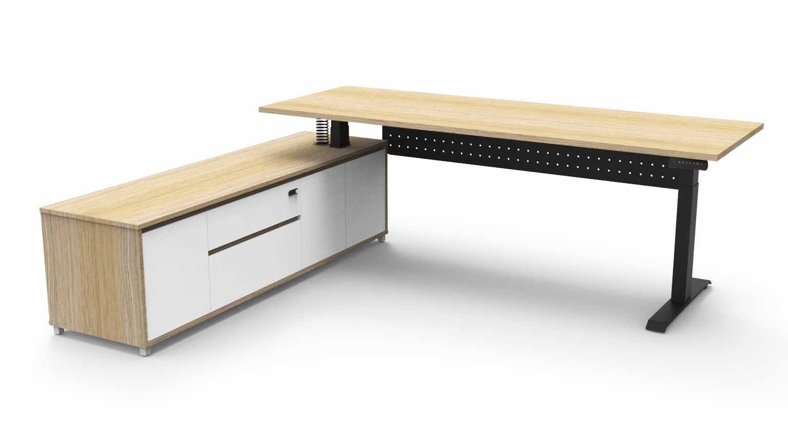 Boost+ Height Adjustable Executive Desk - with Modesty